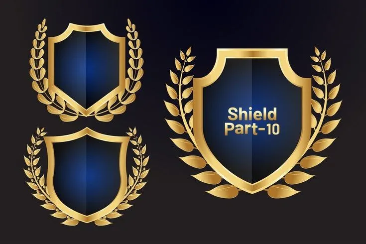 马恩岛博彩牌照金色盾牌徽章